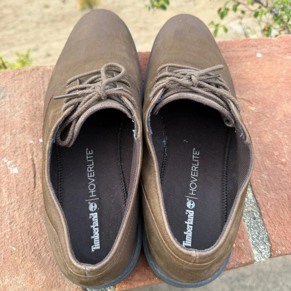 Timberland Hoverlite Mens Brown Leather Waterproof Oxford Shoes A1QD4 Size 11.5